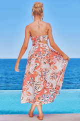 Spirited Midi Dress - Coral Multi | Sage and Paige AUS.