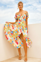 Fresh Start Midi Dress - Yellow Multi | Sage and Paige AUS.