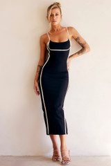 One Delia Midi Dress - Black | Sage and Paige AUS.
