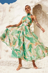 Mullberry Maxi Dress - Green Print | Sage and Paige AUS.