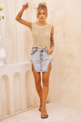 Libby Denim Skirt - Washed Blue | Sage and Paige AUS. Libby Denim Skirt - Washed Blue | Sage and Paige AUS.