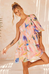 In Our Dreams Mini Dress - Nude Multi | Sage and Paige AUS.