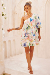 In Our Dreams Mini Dress - White Multi | Sage and Paige AUS. In Our Dreams Mini Dress - White Multi | Sage and Paige AUS.
