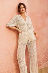 Heat Wave Crochet Pants - Beige | Sage and Paige AUS.