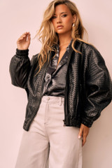 Singin' In The Wind Vegan Leather Jacket - Black | Sage and Paige AUS.