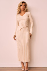 Sprint To The Finish Knit Top - Beige | Sage and Paige AUS.