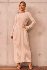 Astoria Knit Maxi Dress - Beige | Sage and Paige AUS.