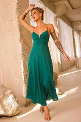 Night In August Midi Dress - Forest Green | Sage and Paige AUS.