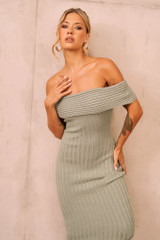 Hannah Knit Midi Dress - Sage | Sage and Paige AUS.