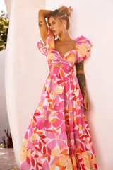One Clover Midi Dress - Pink | Sage and Paige AUS.