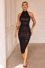 Caught In One Moment Midi Dress - Black | Sage and Paige AUS.