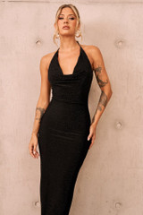 Amanda Midi Dress - Black | Sage and Paige AUS.