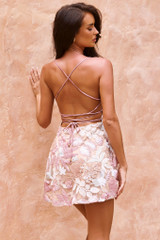 Golden Market Mini Dress - Nude Multi | Sage and Paige AUS.