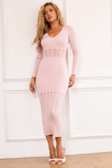 Lera Knit Midi Dress - Blush | Sage and Paige AUS.