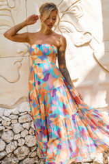 Outta Here Maxi Dress - Orange Multi | Sage and Paige AUS.