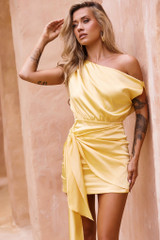 Still Lovers Mini Dress - Lemon | Sage and Paige AUS.