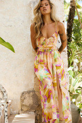 Holiday Hype Maxi Dress - Yellow Multi | Sage and Paige AUS.