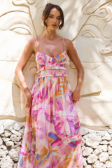 Holiday Hype Maxi Dress - Pink Multi | Sage and Paige AUS.