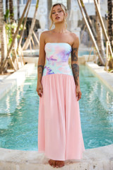 All Day Long Maxi Dress - Peach Multi