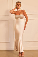 Moonlit Mirage Maxi Dress - Champagne Moonlit Mirage Maxi Dress - Champagne