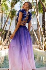 At Last Maxi Dress - Navy Pink