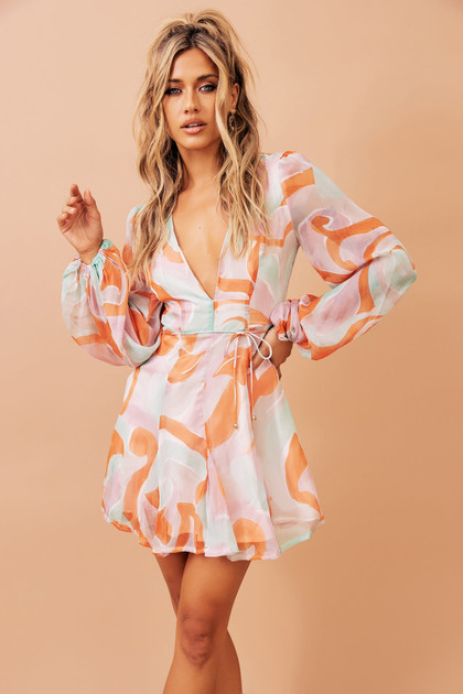 Vierra Mini Dress - Orange | Sage and Paige AUS. Vierra Mini Dress - Orange | Sage and Paige AUS.