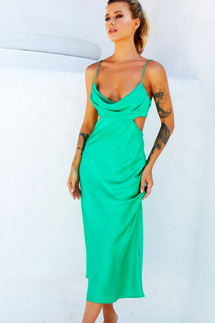Heartbreaker Midi Dress - Emerald | Sage and Paige AUS.