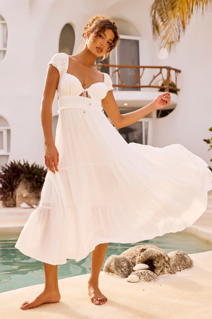 Bohemian Dreams Maxi Dress - White | Sage and Paige AUS.