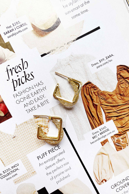 Facade Hoop Earrings - Gold | Sage and Paige AUS. Facade Hoop Earrings - Gold | Sage and Paige AUS.