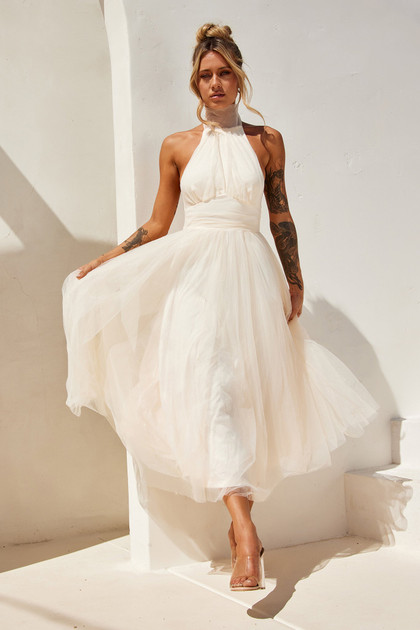 Her Statement Midi Dress - Beige | Sage and Paige AUS. Her Statement Midi Dress - Beige | Sage and Paige AUS.
