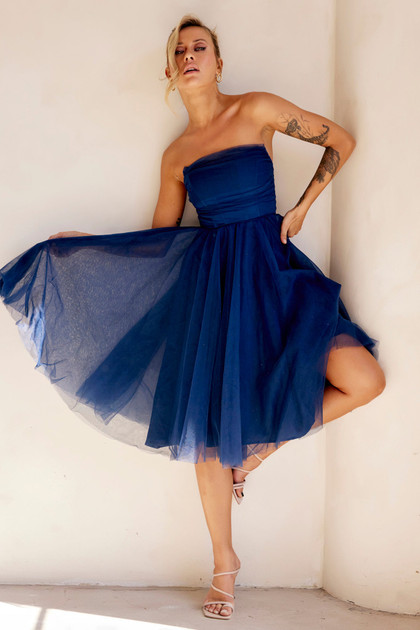 Swingin' It Midi Dress - Navy | Sage and Paige AUS.