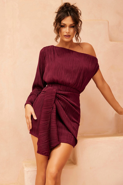 On My Way Mini Dress - Wine | Sage and Paige AUS.