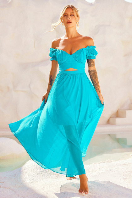 Perfect Storm Maxi Dress - Aqua | Sage and Paige AUS.