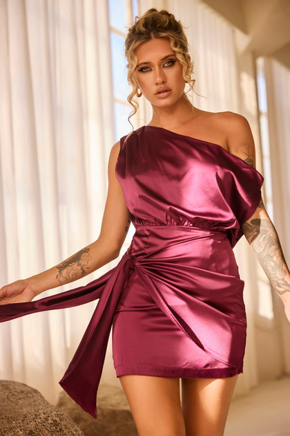 Still Lovers Mini Dress - Plum | Sage and Paige AUS.