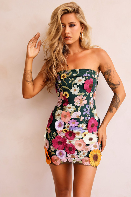 Opening Up Mini Dress - Forest Green | Sage and Paige AUS.