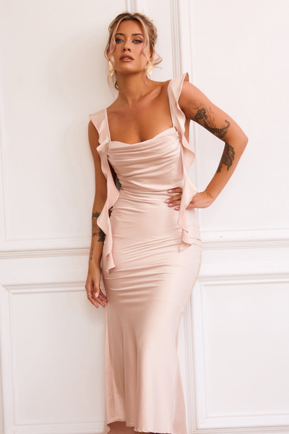 Arabella Midi Dress - Champagne | Sage and Paige AUS.
