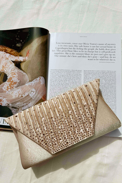 Bejeweled Clutch Bag - Champagne | Sage and Paige AUS.
