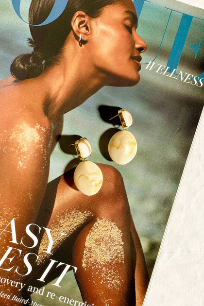 Chilled Cocktails Earrings - Beige | Sage and Paige AUS. Chilled Cocktails Earrings - Beige | Sage and Paige AUS.