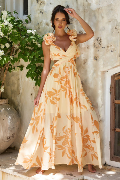 Ethereal Blossom Maxi Dress - Yellow Multi | Sage and Paige AUS.