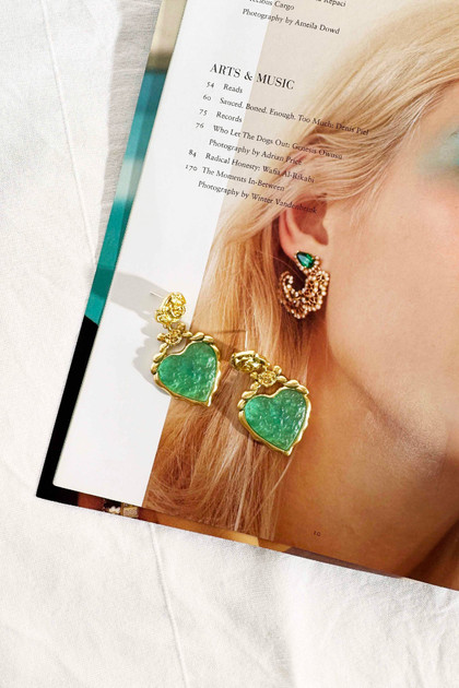 Emerald Heart Earrings - Green | Sage and Paige AUS.
