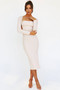 Slow it Down Midi Dress - Beige | Sage and Paige AUS.