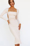 Slow it Down Midi Dress - Beige | Sage and Paige AUS.