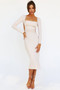 Slow it Down Midi Dress - Beige | Sage and Paige AUS.