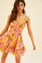 Cherry Blossom Mini Dress - Mustard | Sage and Paige AUS.