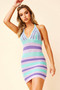 South Beach Crochet Mini Dress - Purple | Sage and Paige AUS.