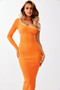 Villa Knit Midi Dress - Orange | Sage and Paige AUS.