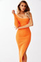 Villa Knit Midi Dress - Orange | Sage and Paige AUS.