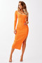 Villa Knit Midi Dress - Orange | Sage and Paige AUS.