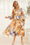 Flow State Midi Dress - Green Multi | Sage and Paige AUS.