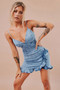 Cross Of Sunlight Mini Dress - Washed Blue | Sage and Paige AUS.